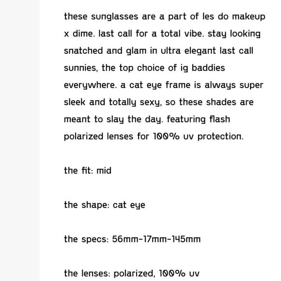 Dime Lesdo Makeup Last Call Polarized Sunglasses - Picture 11 of 15